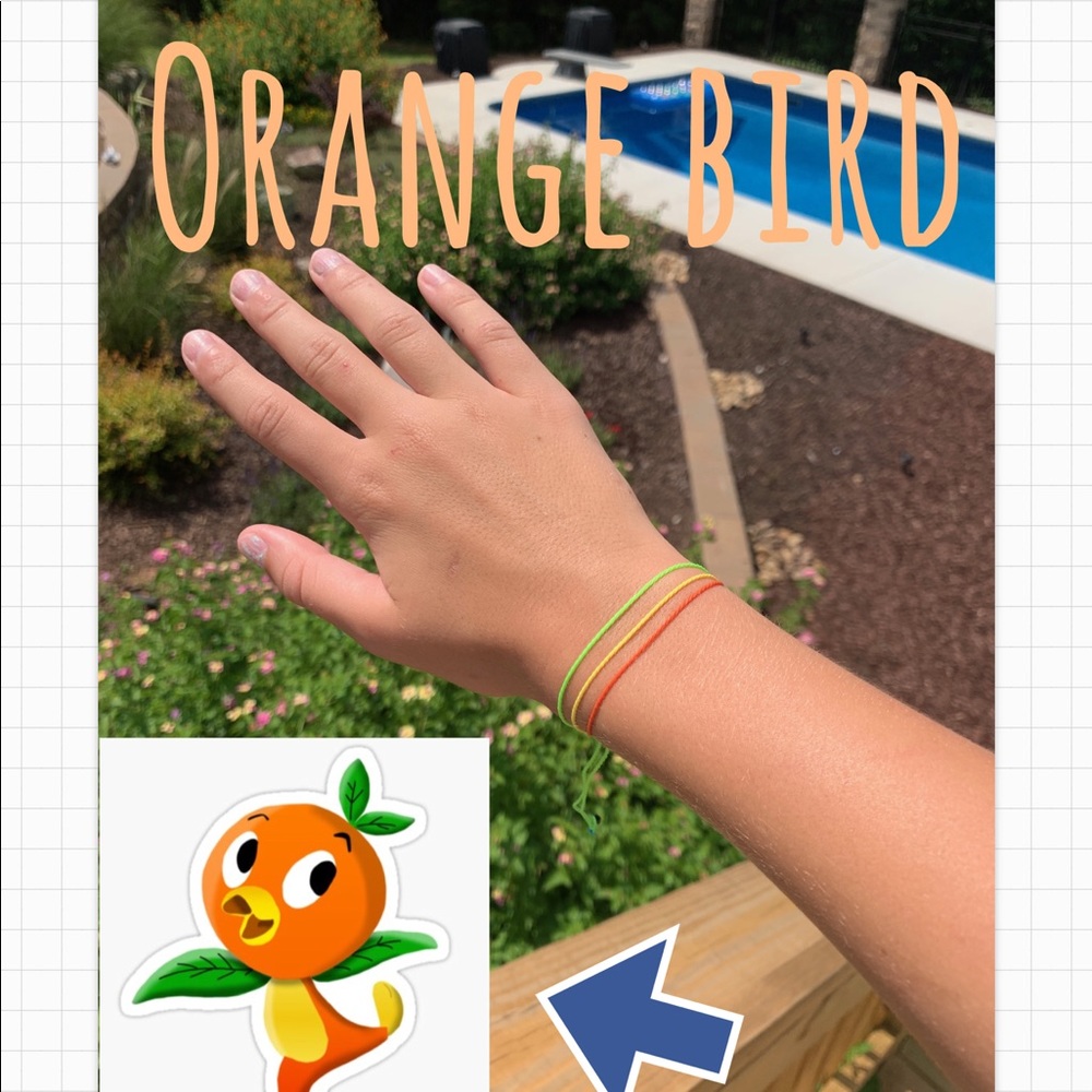 Orange bird bracelet handmade from me